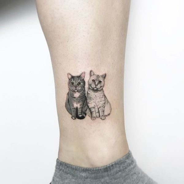 Cat Duo Tattoo