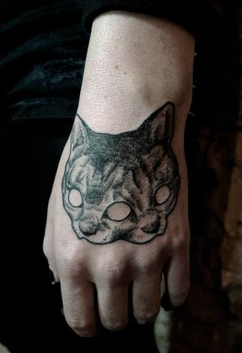 Cat Hand Tattoo