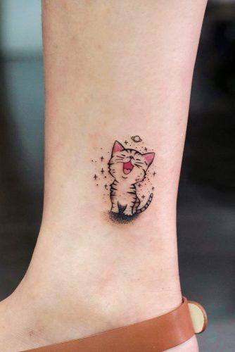 Cat Tattoos Leg Small