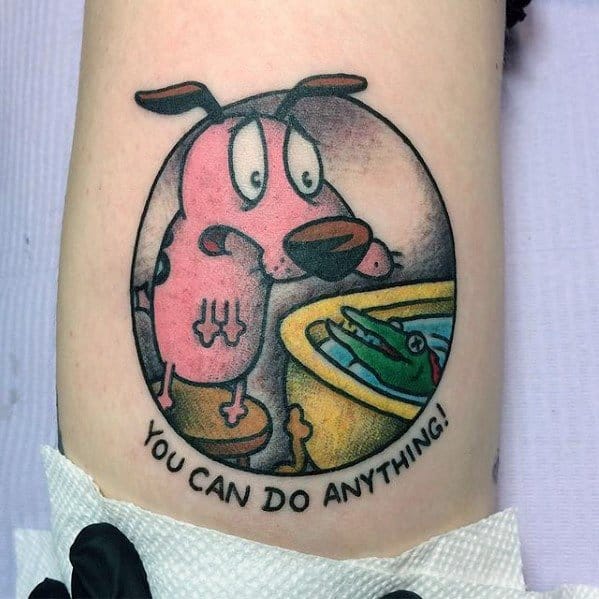 Courage The Cowardly Dog Mens Tattoo