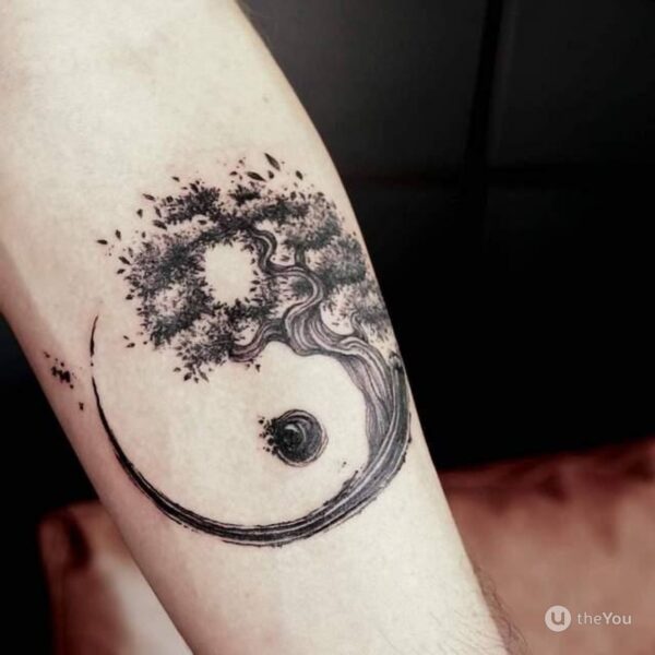 Forearm Graphic Yin Yang Tattoo