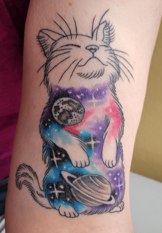 Galaxy Cat Tattoo