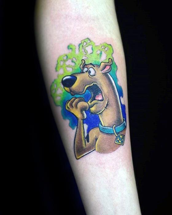 Guy With Scooby Doo Tattoo Design