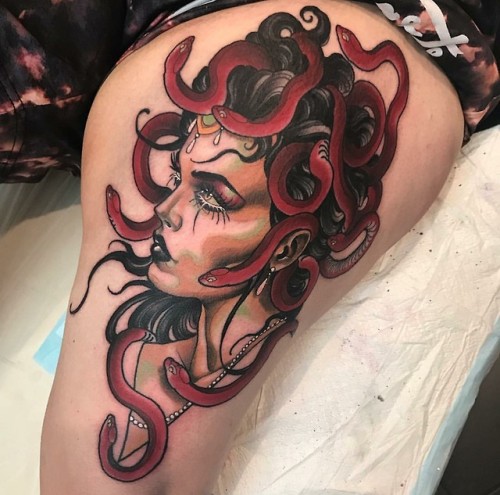 Medusa Leg Tattoo