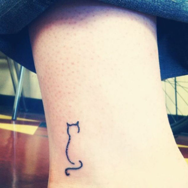 Minimalistic Cat Tattoo