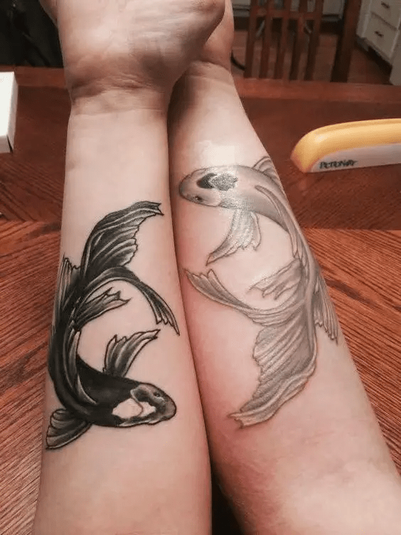 Pisces Tattoo Fish Black And White