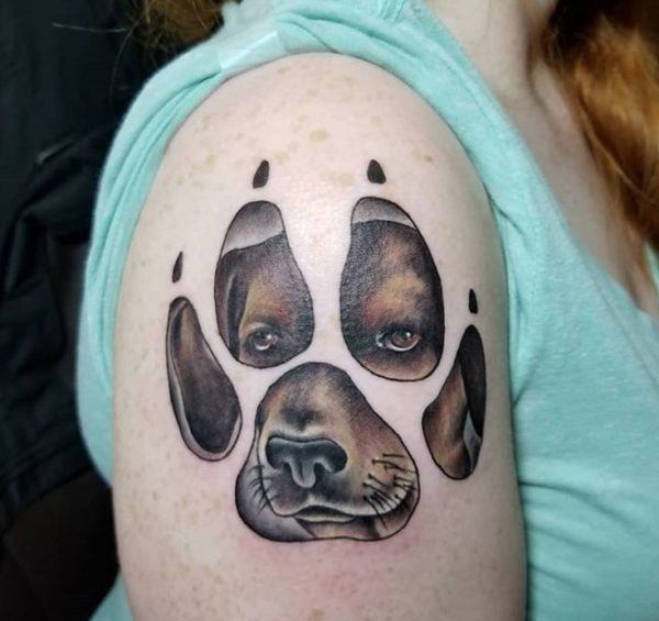 Shoulder Dog Tattoo