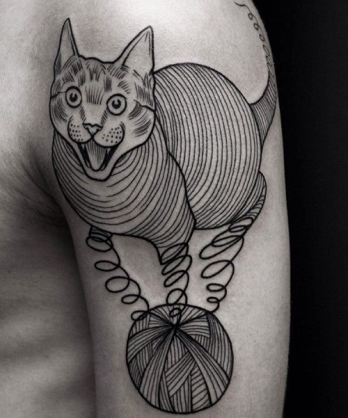 Shoulder Cat Tattoo