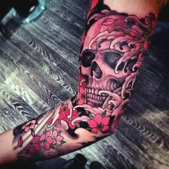 Skull Mens Sleeve Tattoo