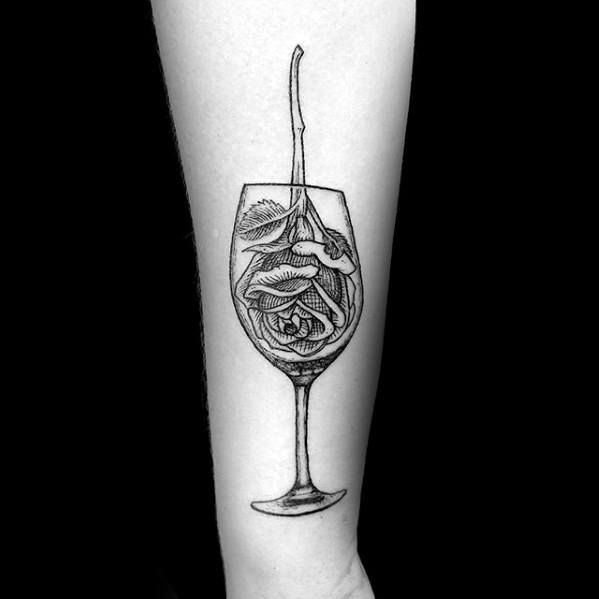 Wine With Rose Tattoo