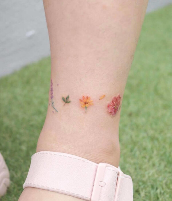 Adorable Small Ankle Tattoo