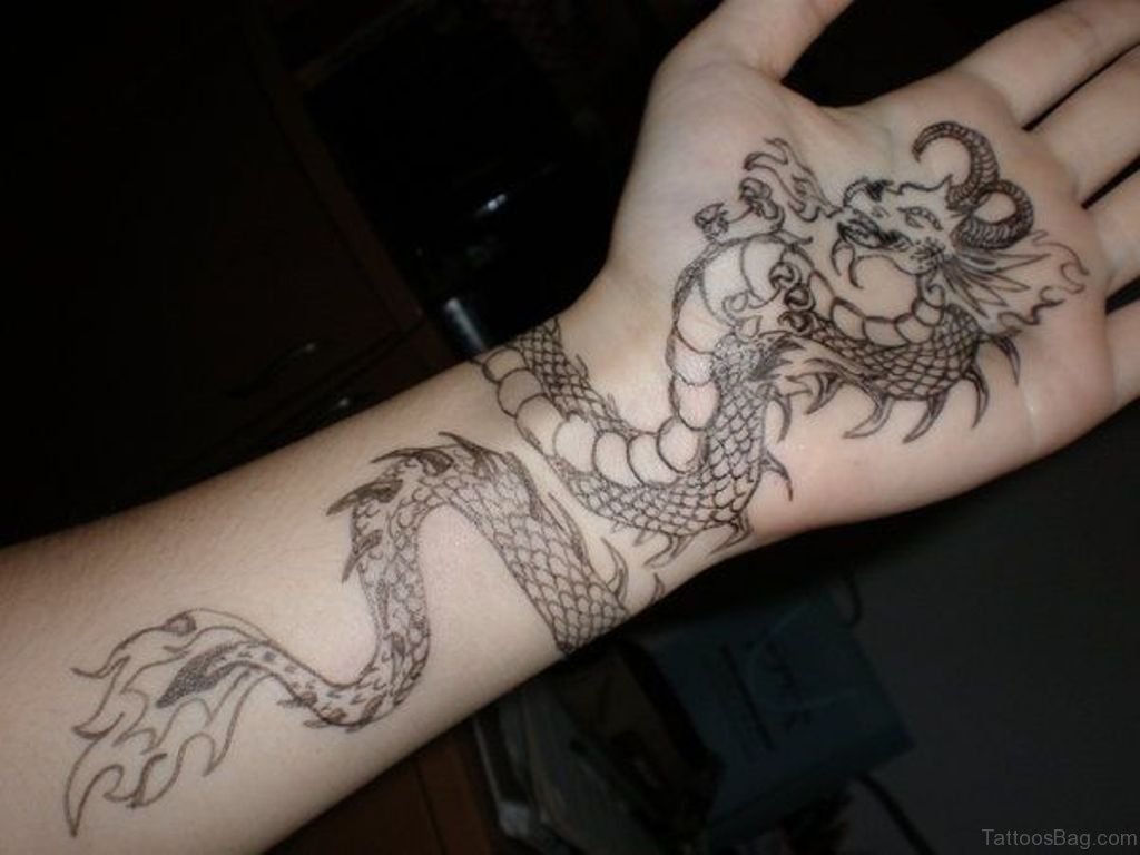 hand dragon tattoos for men