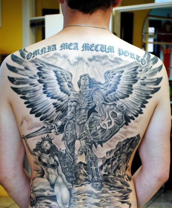 male back tattoo wings