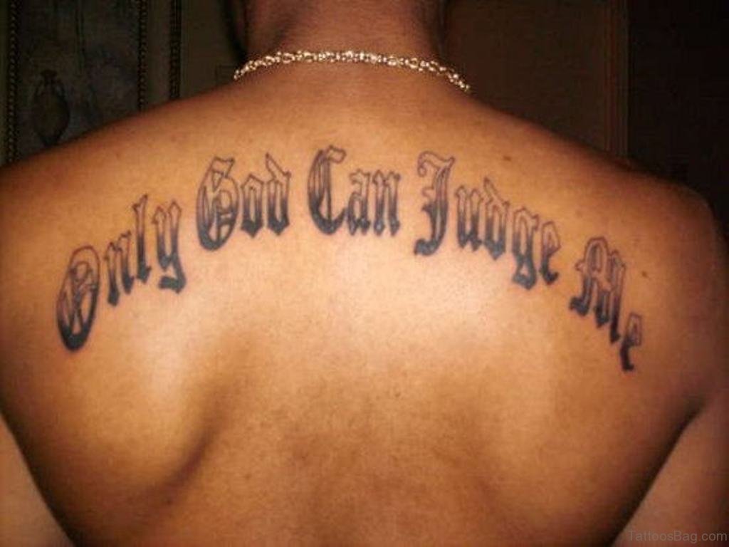 Татуировка надпись только Бог мне судья