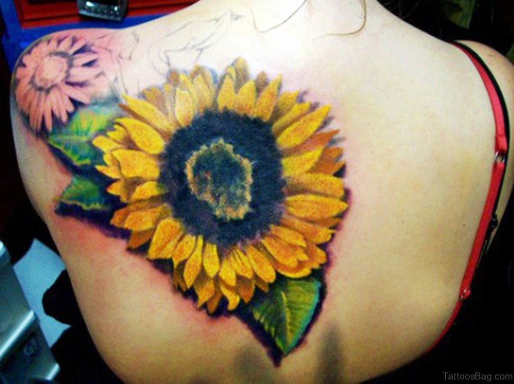 85 Pretty Sunflower Tattoos Designs For Back - Tattoo Designs ...