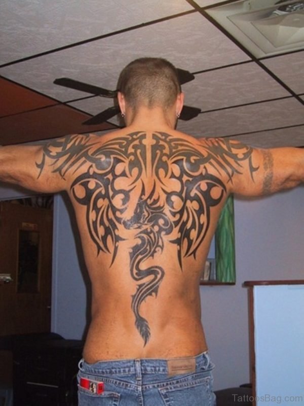 tribal dragon tattoos back