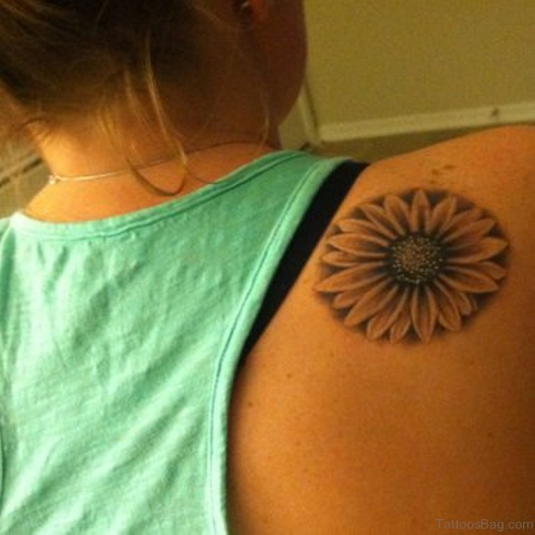 85 Pretty Sunflower Tattoos Designs For Back