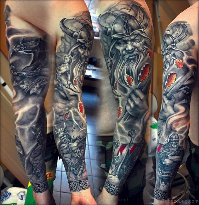 chinese warrior tattoo sleeve