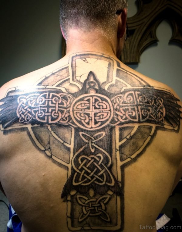 celtic cross tattoo back