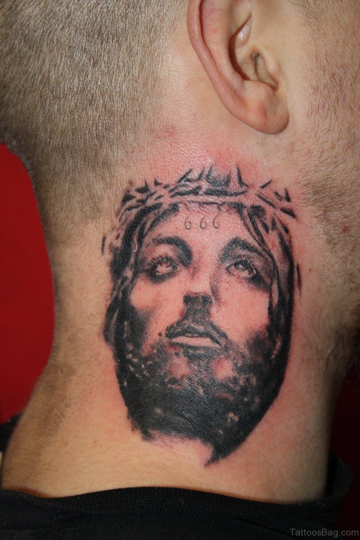 jesus tattoos on neck