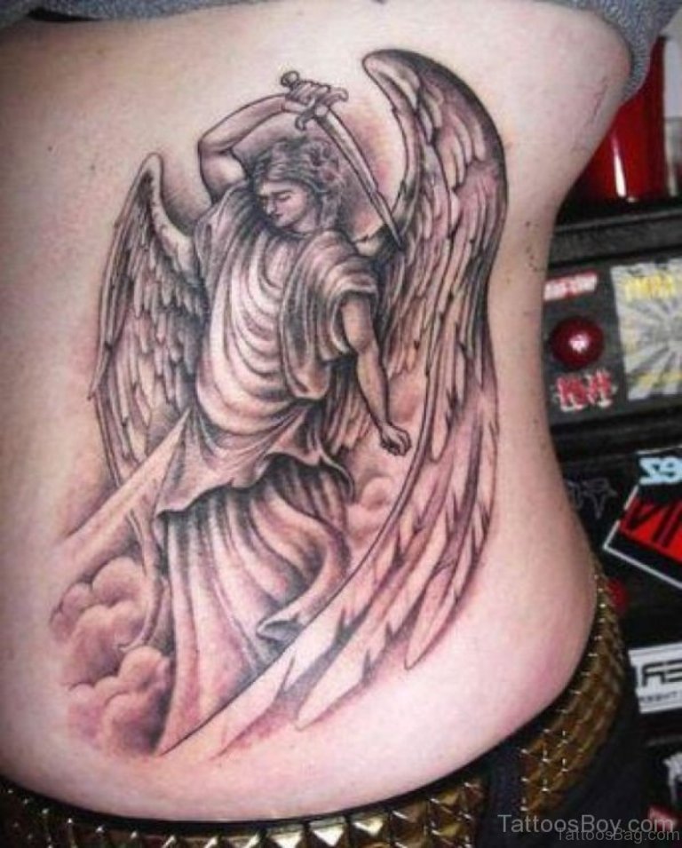 angel tattoos for men on ribs