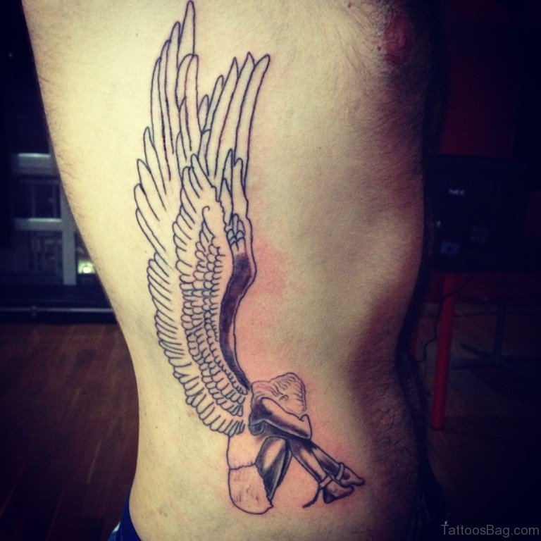 angel tattoos for men on ribs
