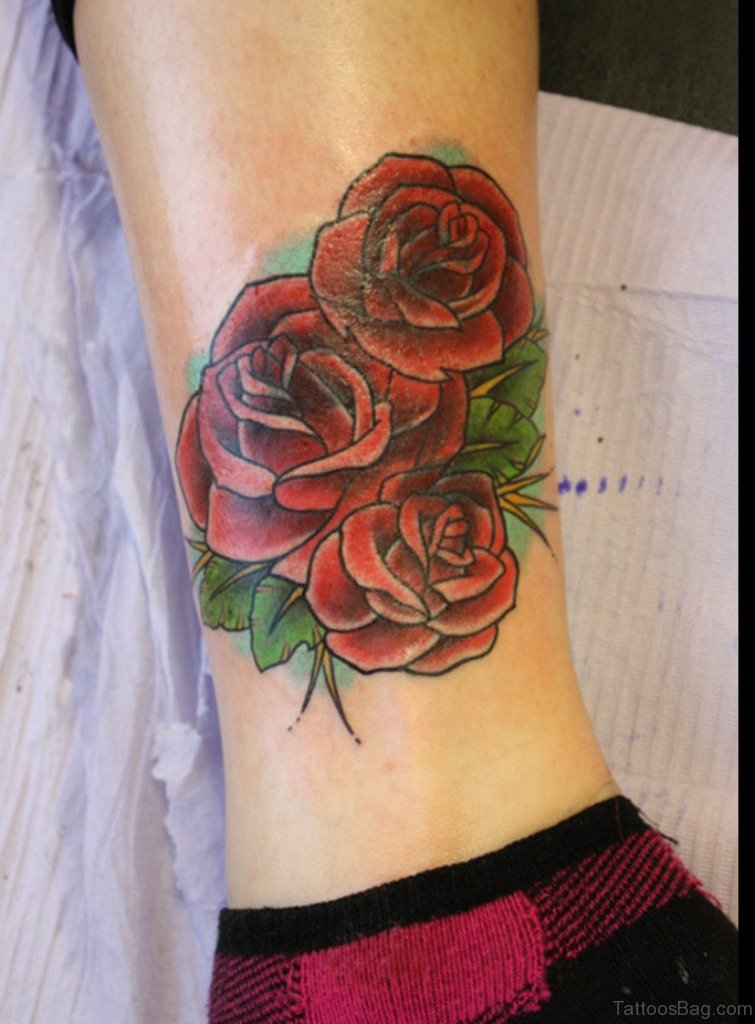 50 Fabulous Rose Tattoos On Ankle - Tattoo Designs – TattoosBag.com