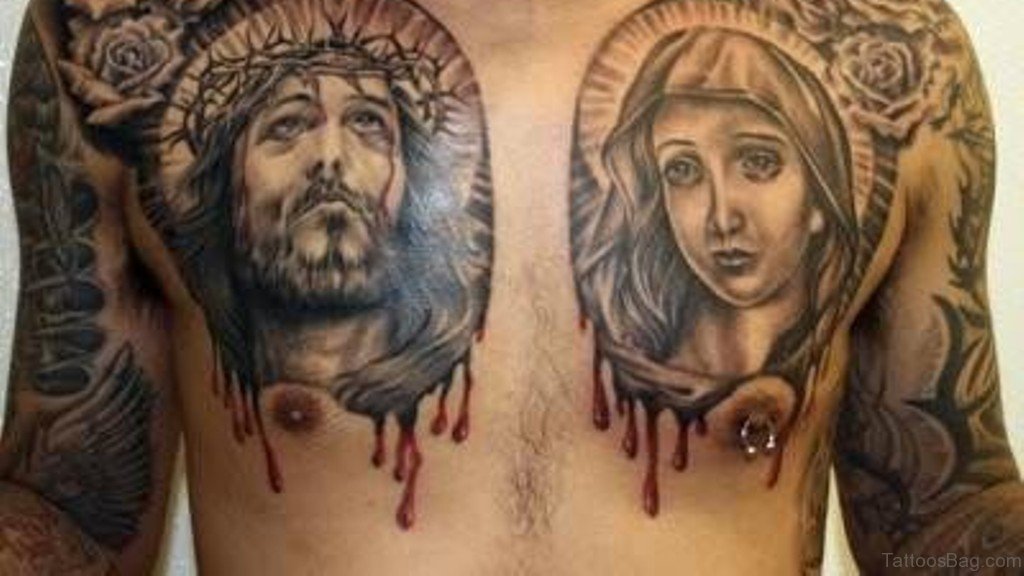 satan vs jesus tattoo