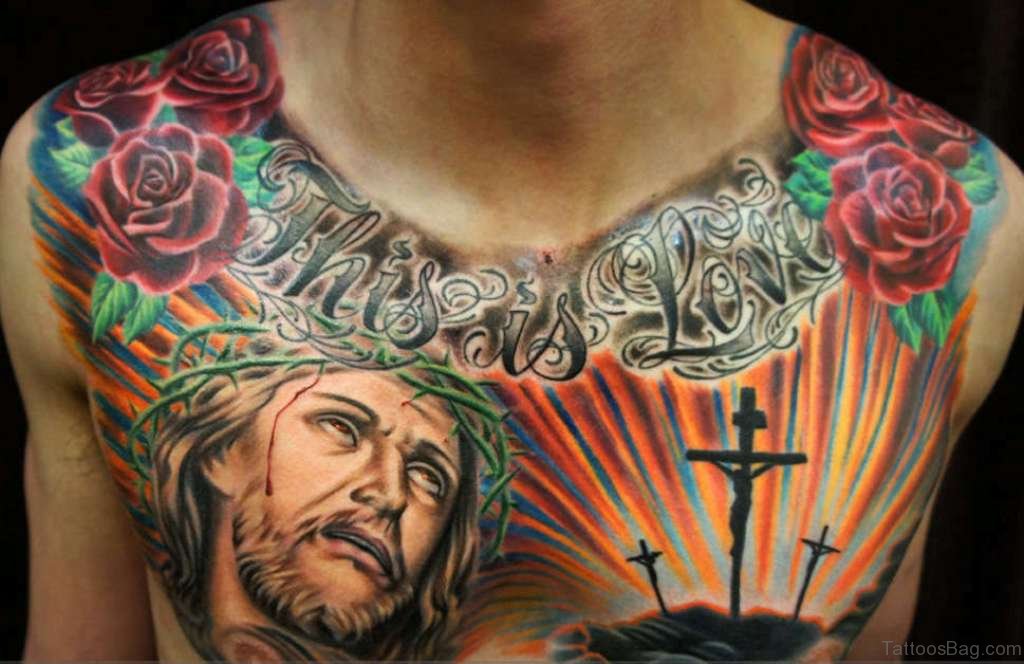 jesus chest tattoos