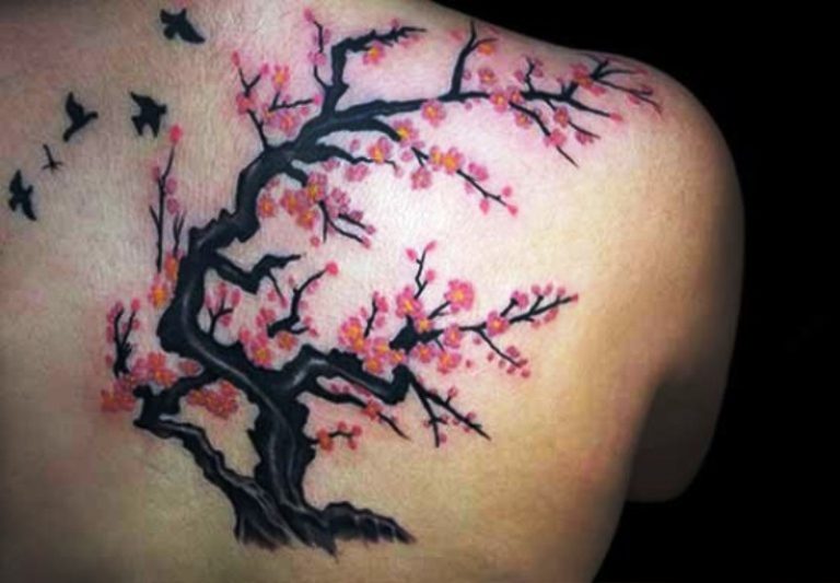 55 Superb Cherry Blossom Tattoos On Shoulder - Tattoo Designs ...