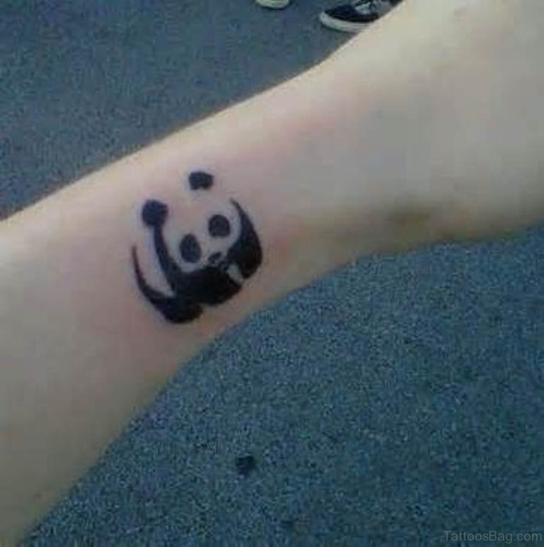 Lower Leg Minimalism Panda tattoo at theYoucom