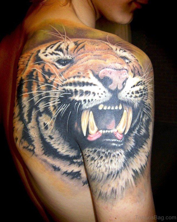 44 Tremendous Tiger Tattoos On Shoulder Tattoo Designs