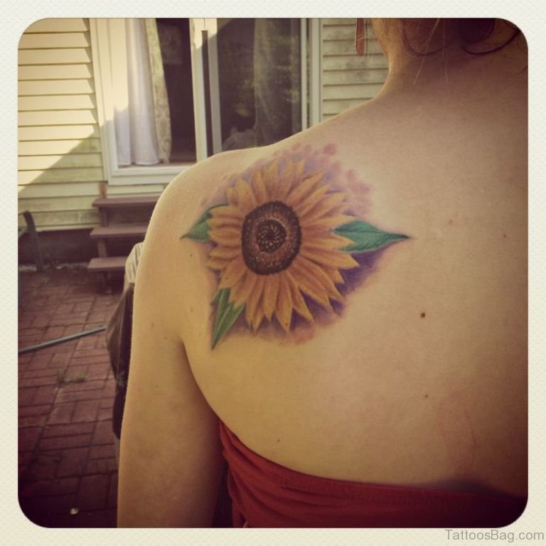 sunflower tattoos on shoulder
