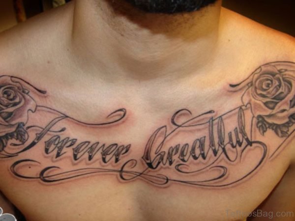 tattoos for men on chest lettering