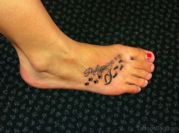 dog memorial tattoos on the foot