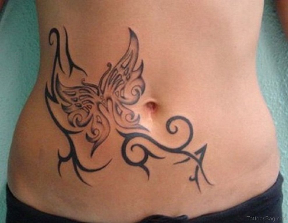 Beautiful Tribal Butterfly Tattoo Design Tattoo Designs  照片图像