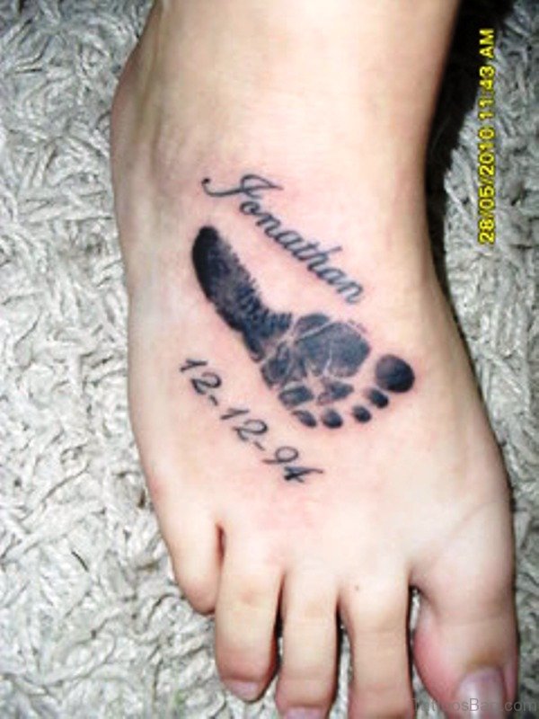 46 Sweet Baby Footprint Tattoo On Foot