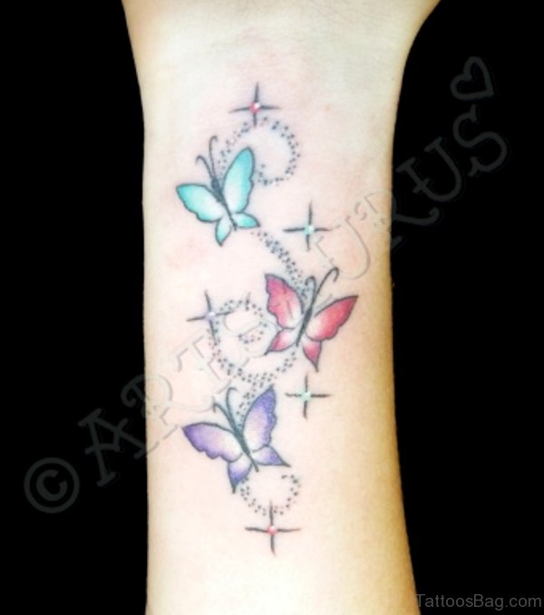15 Fabulous Butterfly And Star Tattoos On Wrist - Tattoo Designs ...