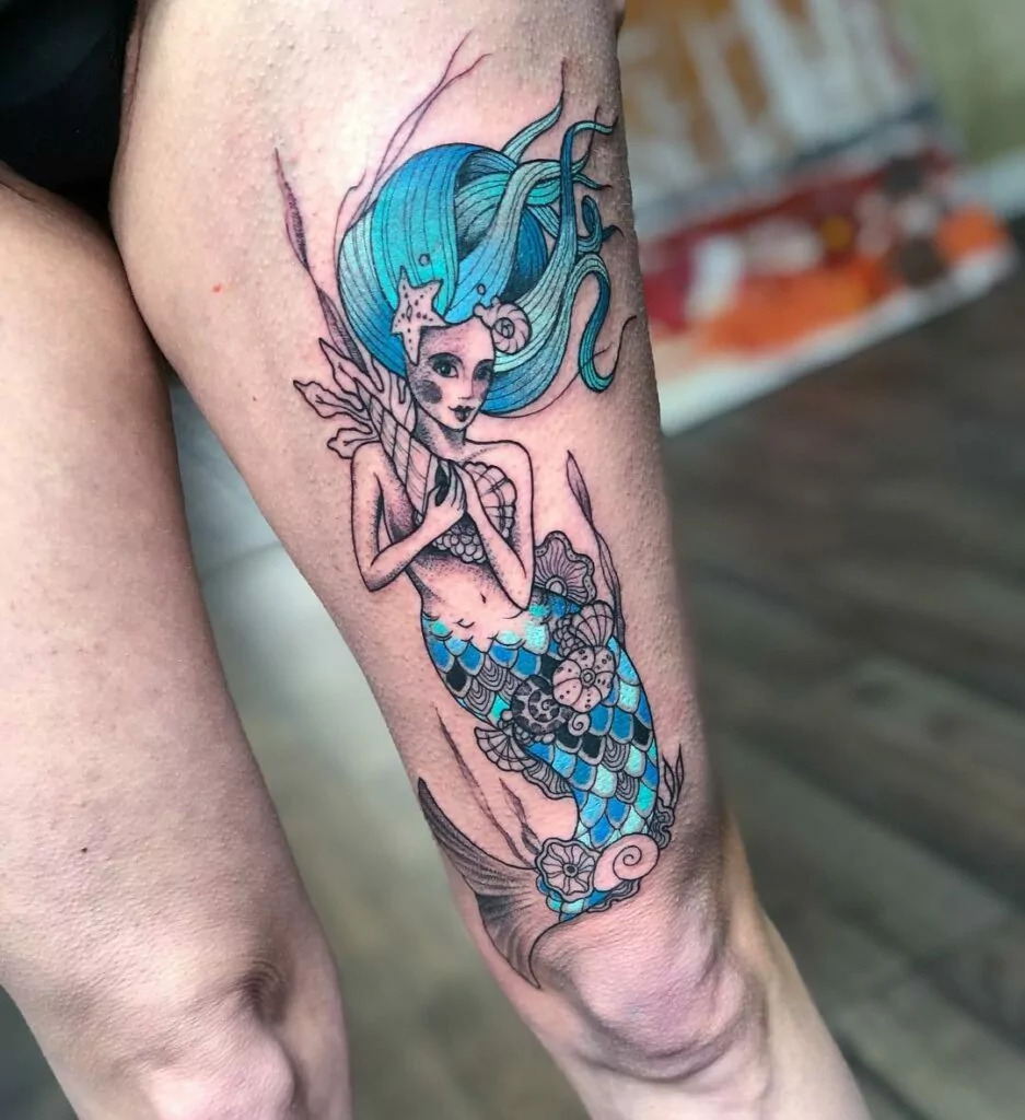 27 Lovely Mermaid Thigh Tattoos - Tattoo Designs – TattoosBag.com