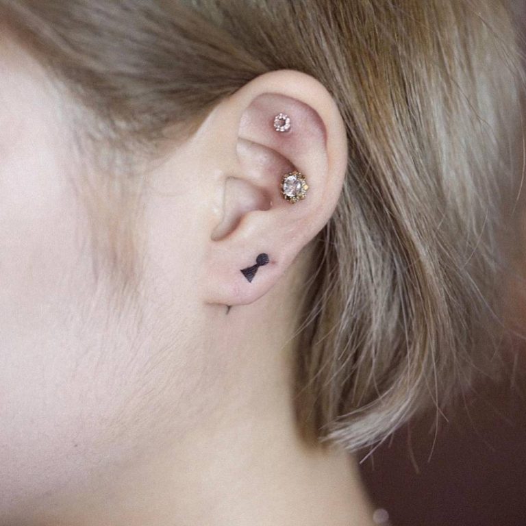 42 Remarkable Ear Lobe Tattoos - Tattoo Designs – TattoosBag.com